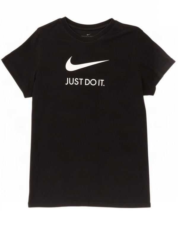 Nike Womens Graphic T-Shirt Top UK 18 XL Schwarz Baumwolle