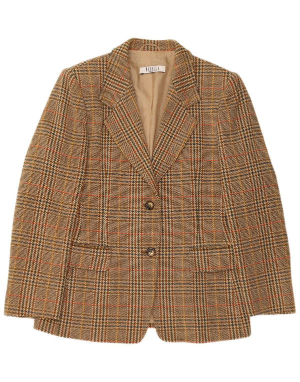 Marella Damen-Blazer mit 2 Knöpfen, Gr. 16, Braun, Hahnentrittmuster