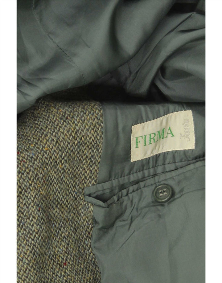 Facis Herren-Blazer mit 2 Knöpfen, IT 58 4XL, grün gefleckte Schurwolle