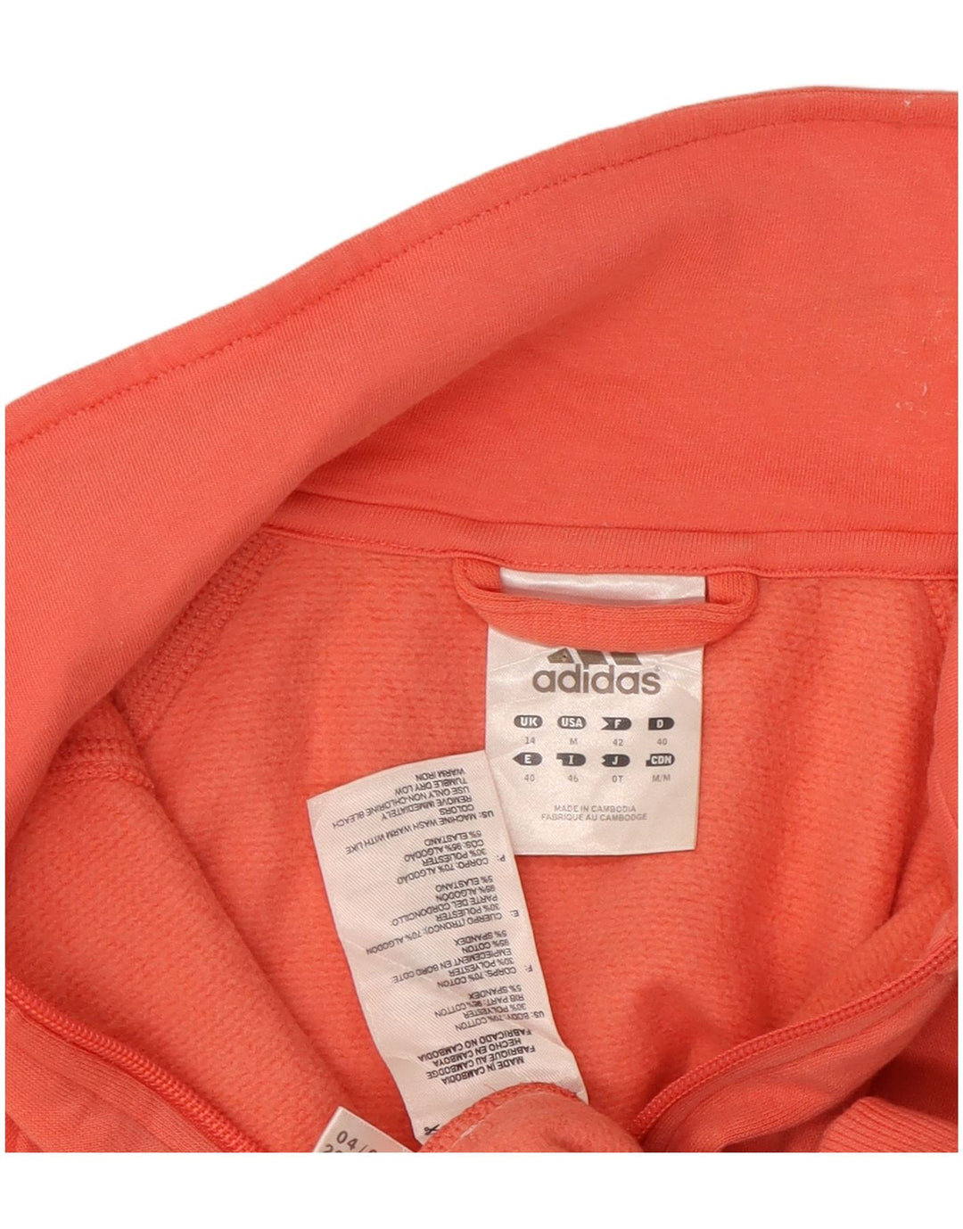 Adidas Damen Trainingsanzug Top Jacke UK 14 Mittelrosa Baumwolle