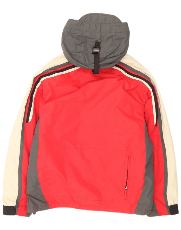 Diadora Herren-Skijacke mit Kapuze, UK 42, XL, rotes Colourblock-Polyamid