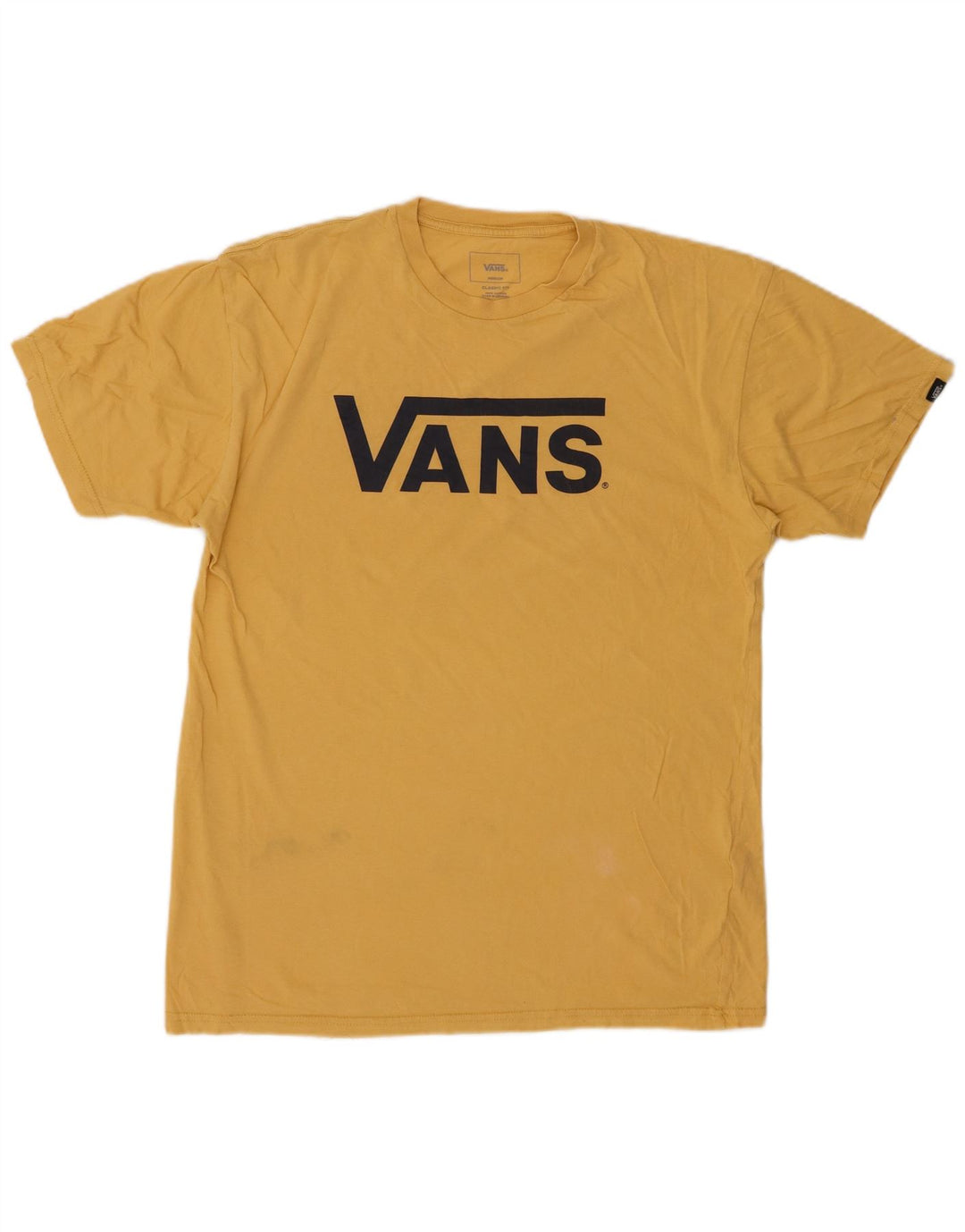 VANS Herren Classic Fit Grafik-T-Shirt-Oberteil aus mittelgelber Baumwolle