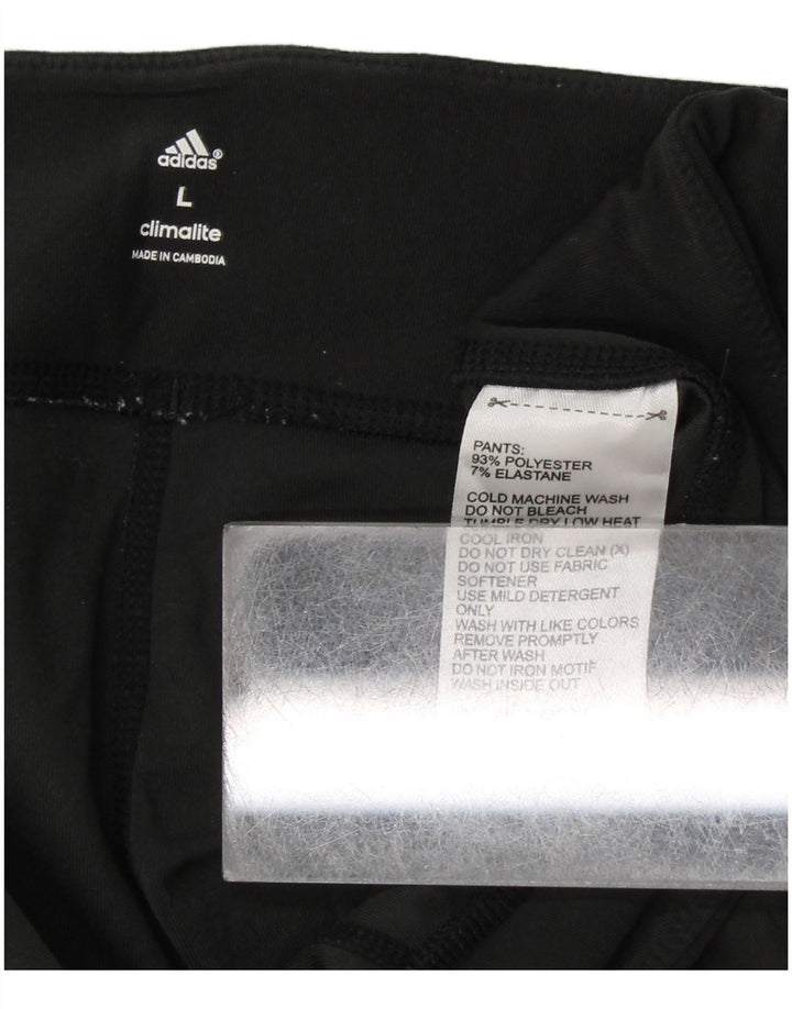 ADIDAS Damen Climalite Leggings UK 14 Large Schwarz Polyester