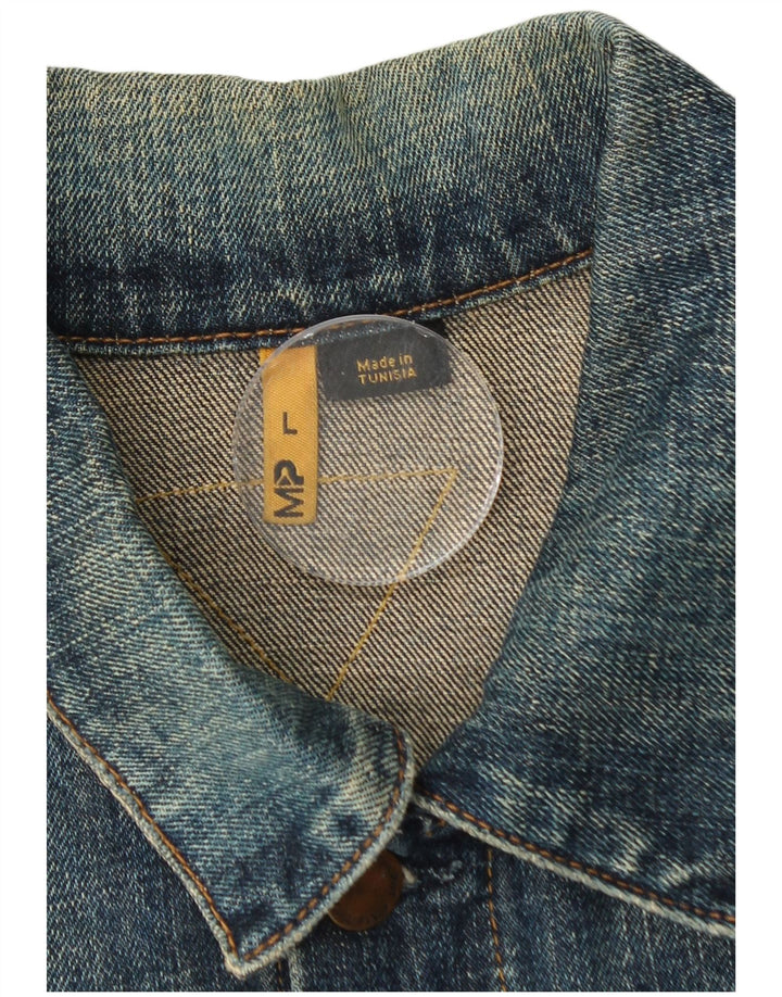MELTIN' POT Herren Jeansjacke UK 40 Große blaue Baumwolle