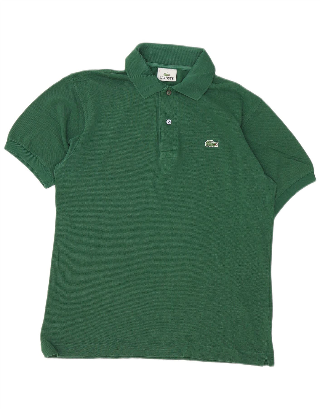 Lacoste Herren-Poloshirt, Größe 3, klein, grüne Baumwolle