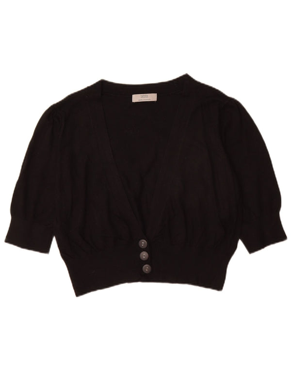 Marks & Spencer Damen Crop Cardigan Pullover UK 14 Medium Schwarz