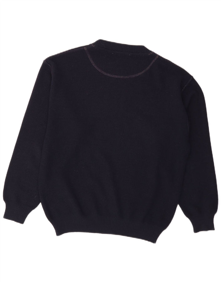 Explorer Herren-Pullover mit Rundhalsausschnitt, IT 50, mittelmarineblaue Wolle