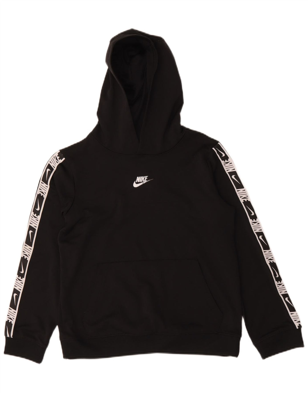 Nike Jungen-Pullover mit grafischem Kapuzenpullover, 12–13 Jahre, groß, schwarzes Polyester
