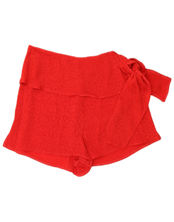 Vintage Damen Shorts mit hoher Taille, mittelgroß, W28, rot geblümt
