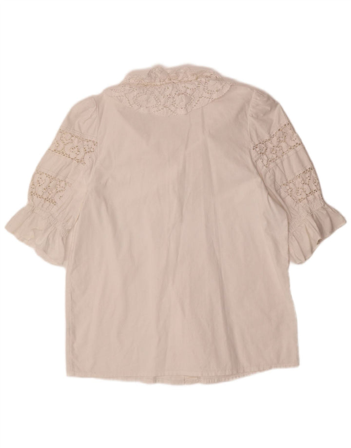 ALPHORN Damen Hemdbluse IT 40 Mittelweiß