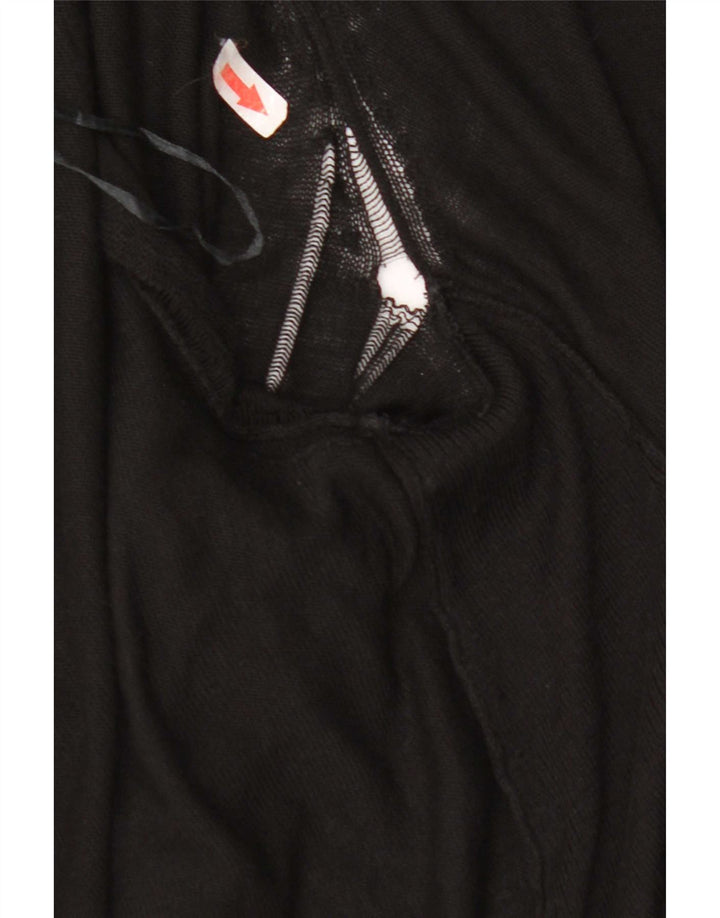 Marks & Spencer Damen Longline Open Cardigan Pullover UK 12 Medium Schwarz