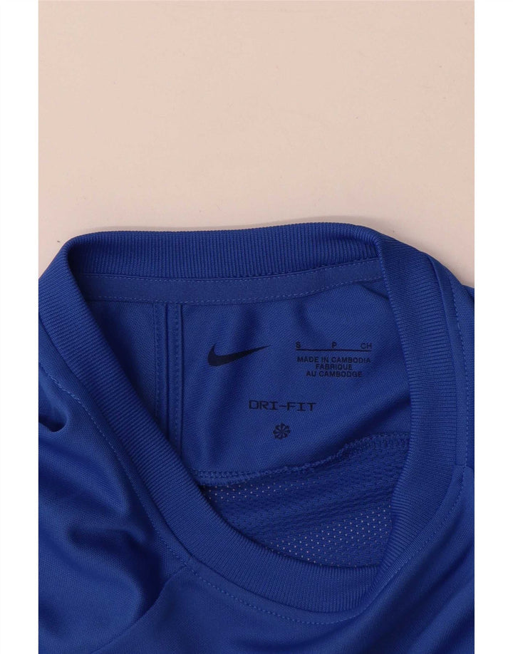 Nike Herren Dri Fit T-Shirt Top Small Blau Farbblock