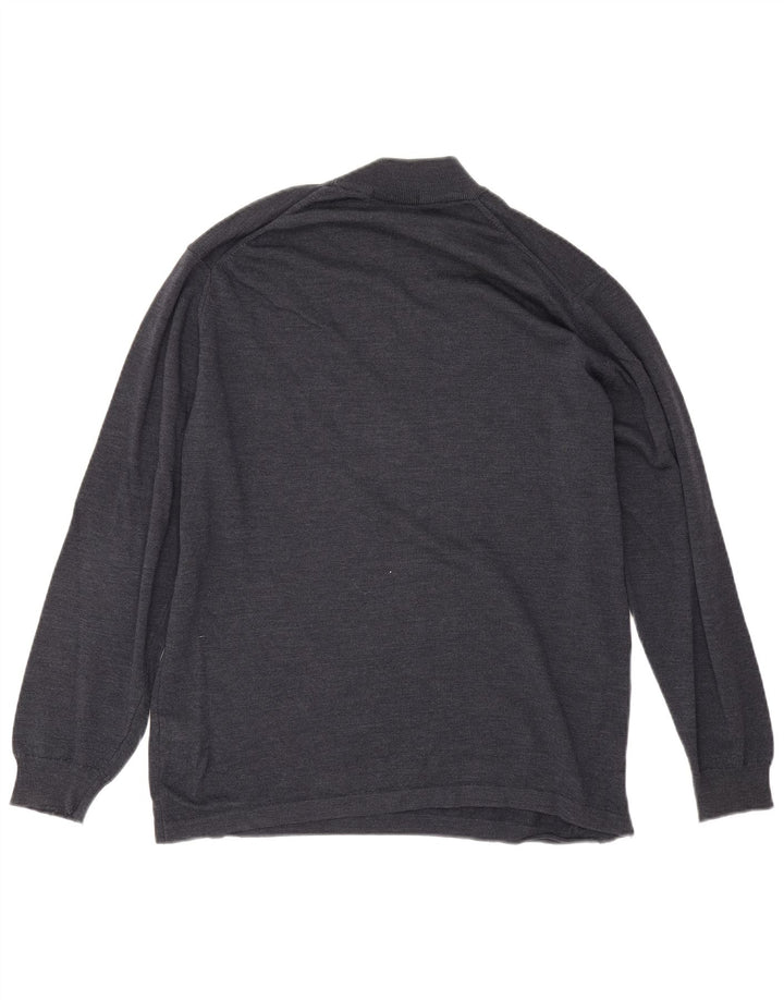 Marks & Spencer Herren-Pullover mit Rollkragen, groß, marineblaue Merinowolle