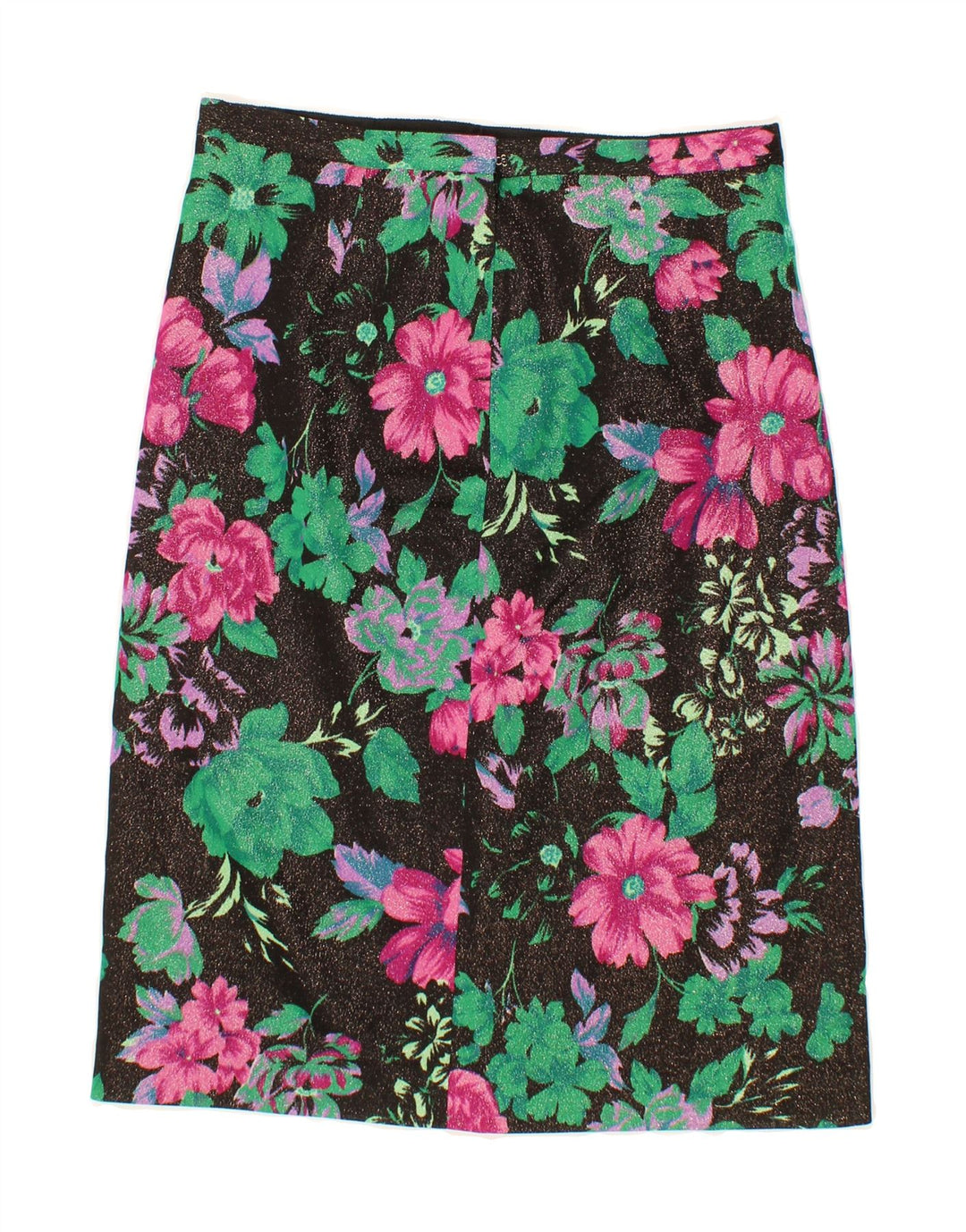 VINTAGE Womens Straight Skirt W30 Medium Black Floral Vintage Vintage and Second-Hand Vintage from Messina Hembry 