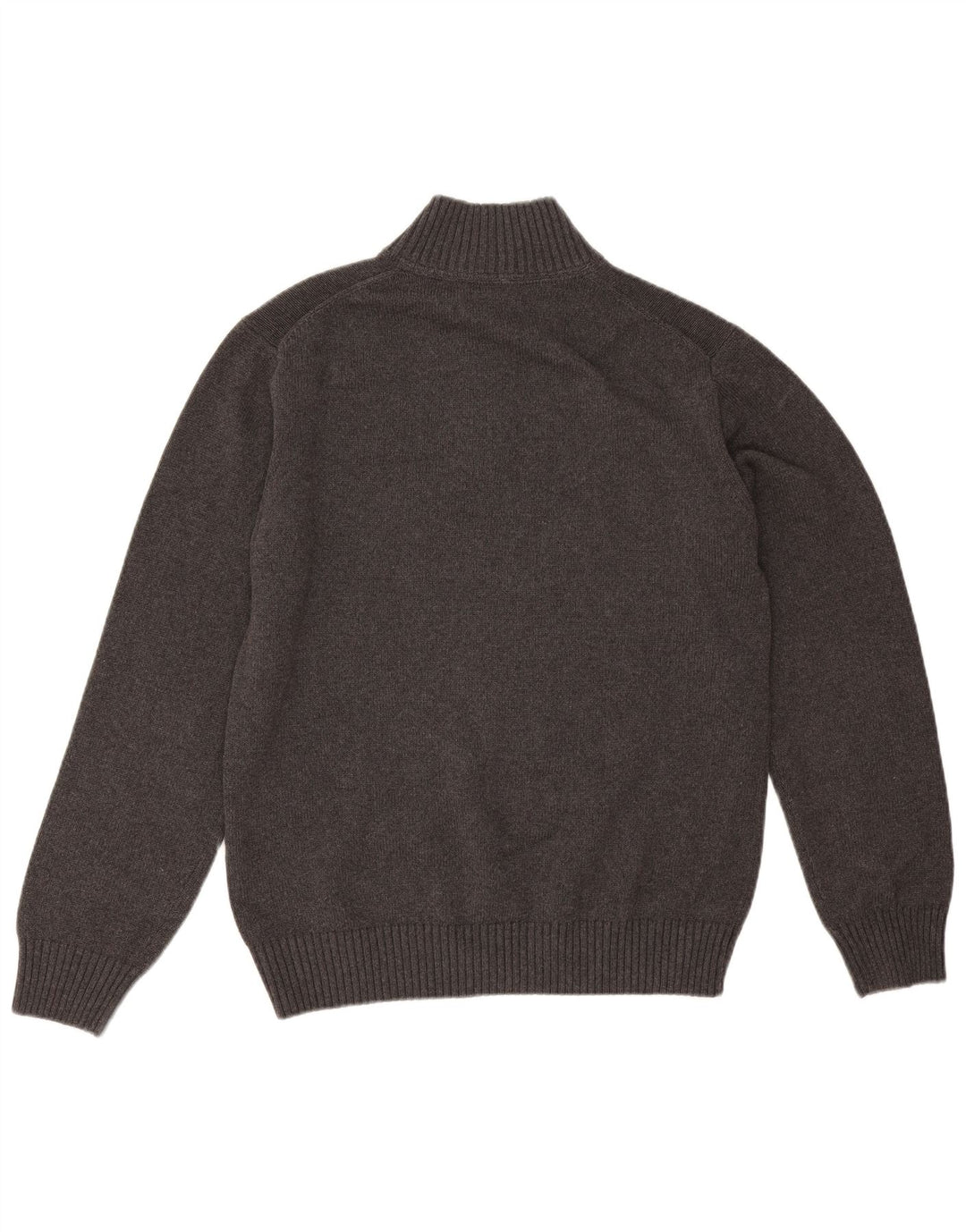 Gant Herren-Pullover mit Reißverschluss am Hals, groß, aus grauer Baumwolle