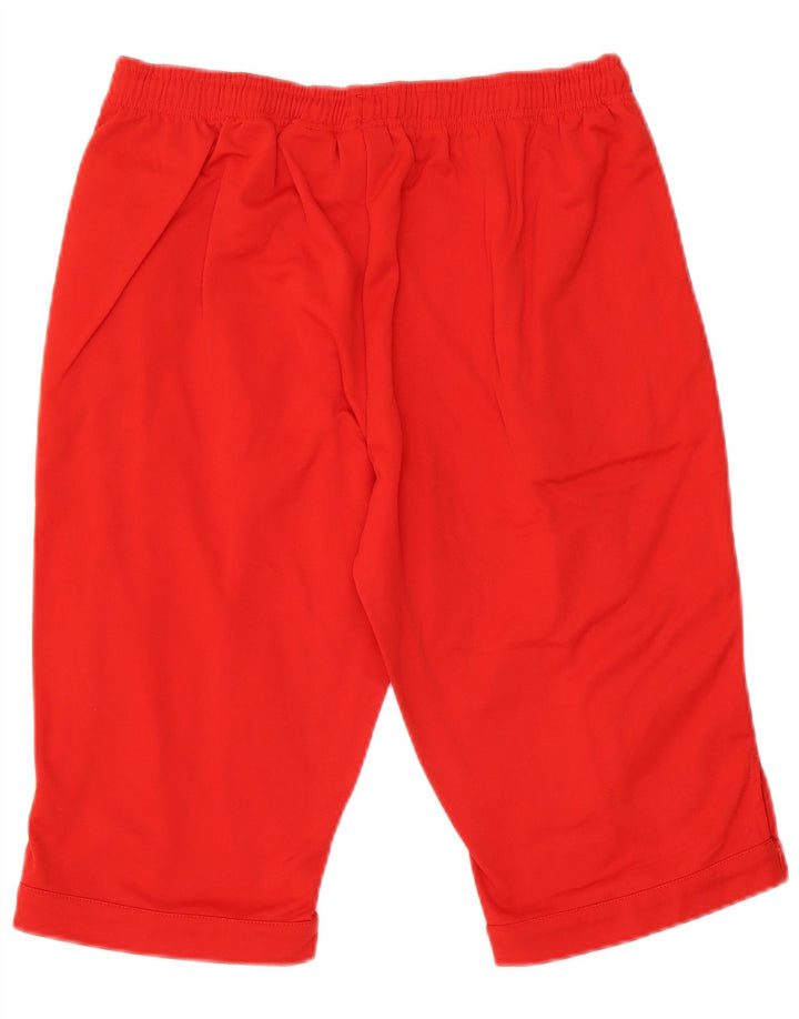 Diadora Herren-Bermuda-Sportshorts, großes rotes Farbblock-Polyester