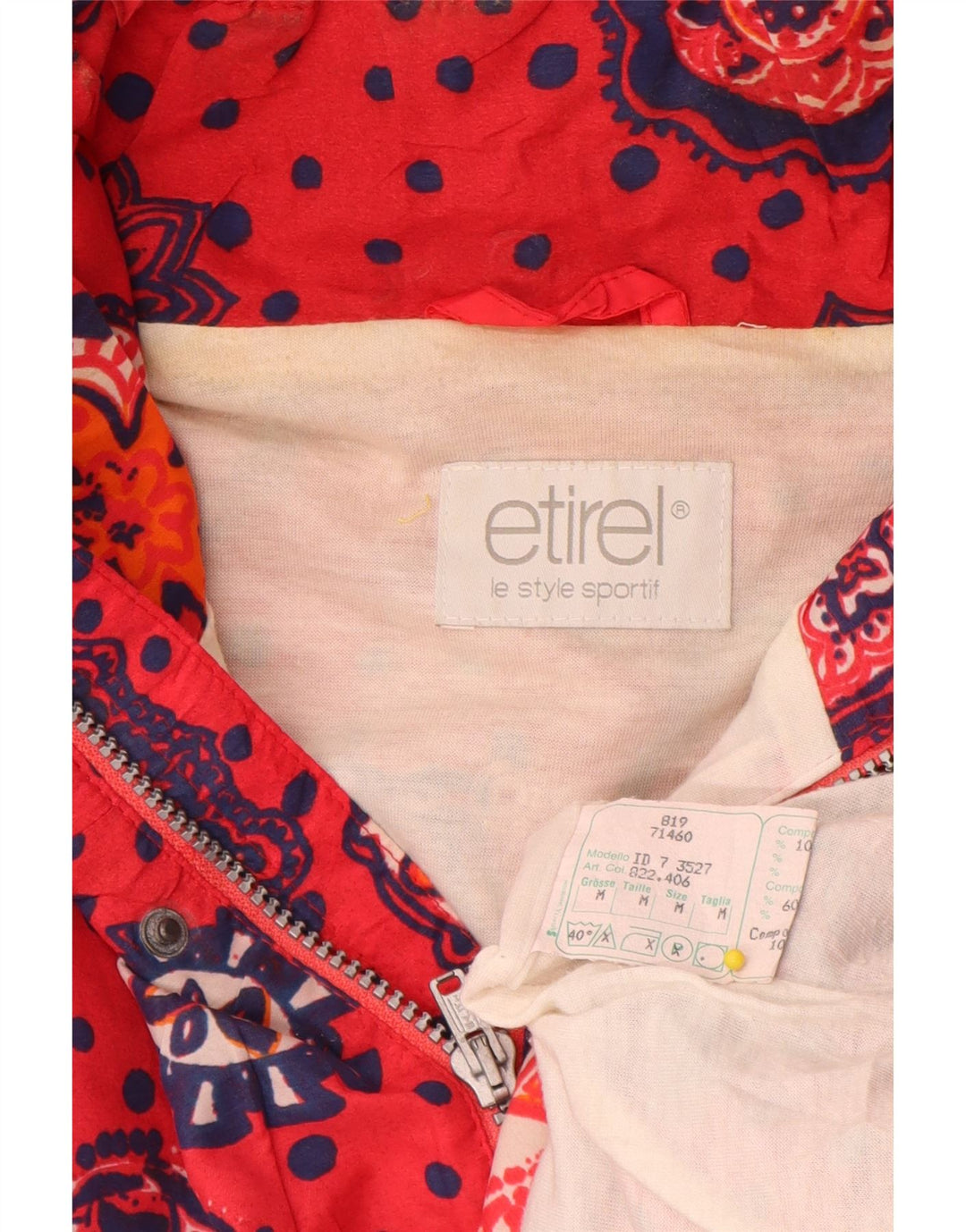 Etirel Damen Übergroße Anorakjacke UK 14 Mittelrotes Blumenmuster aus Polyester