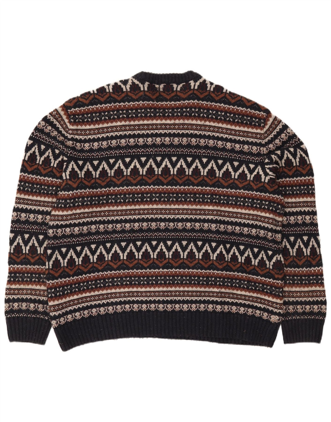 Marks & Spencer Herren-Pullover mit Rundhalsausschnitt, Größe L, Schwarz, Fair Isle