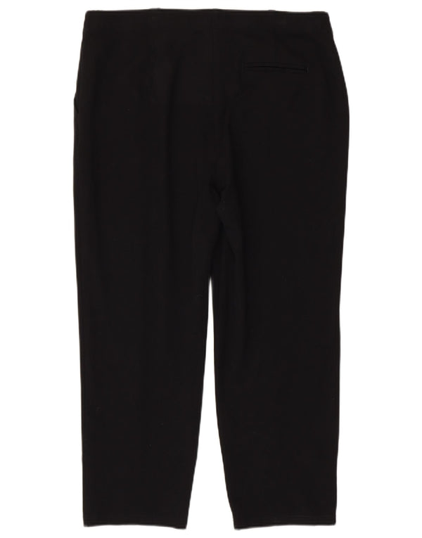 Marks & Spencer Damen Gerade geschnittene Hose UK 16 Large W34 L24 Schwarz