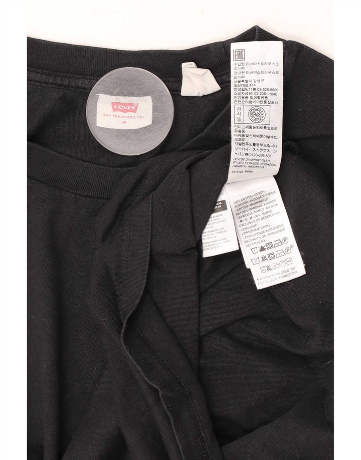 Levi's Damen T-Shirt Top UK 14 Mittelschwarze Baumwolle