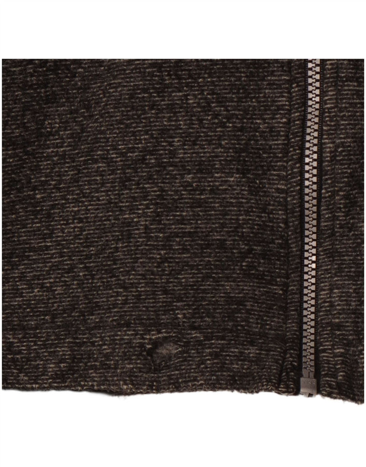 CHAMPION Herren-Fleecejacke mit Kapuze, UK 42, XL, graues Nadelstreifen-Polyester