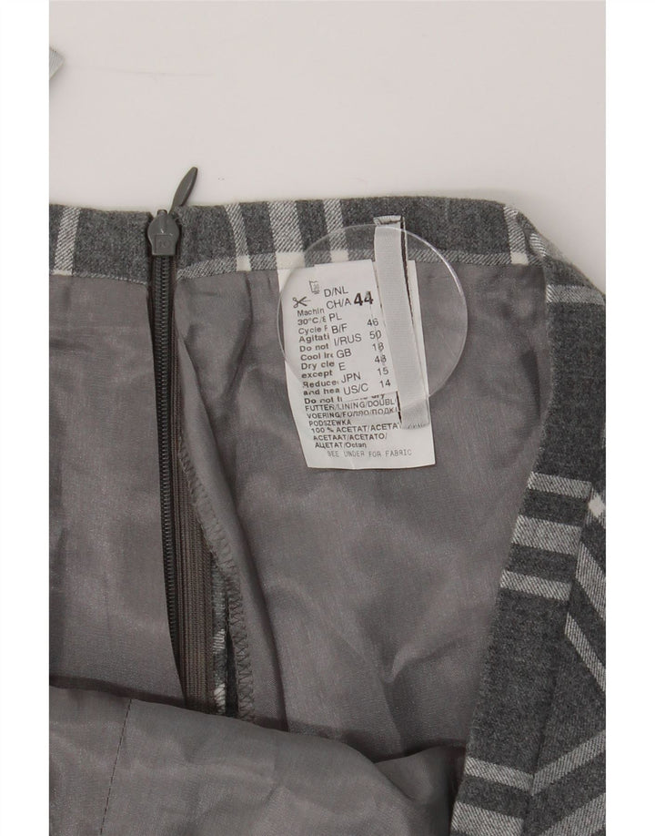 VINTAGE Womens Midi Skirt UK 18 XL W36  Grey Check Vintage Vintage and Second-Hand Vintage from Messina Hembry 