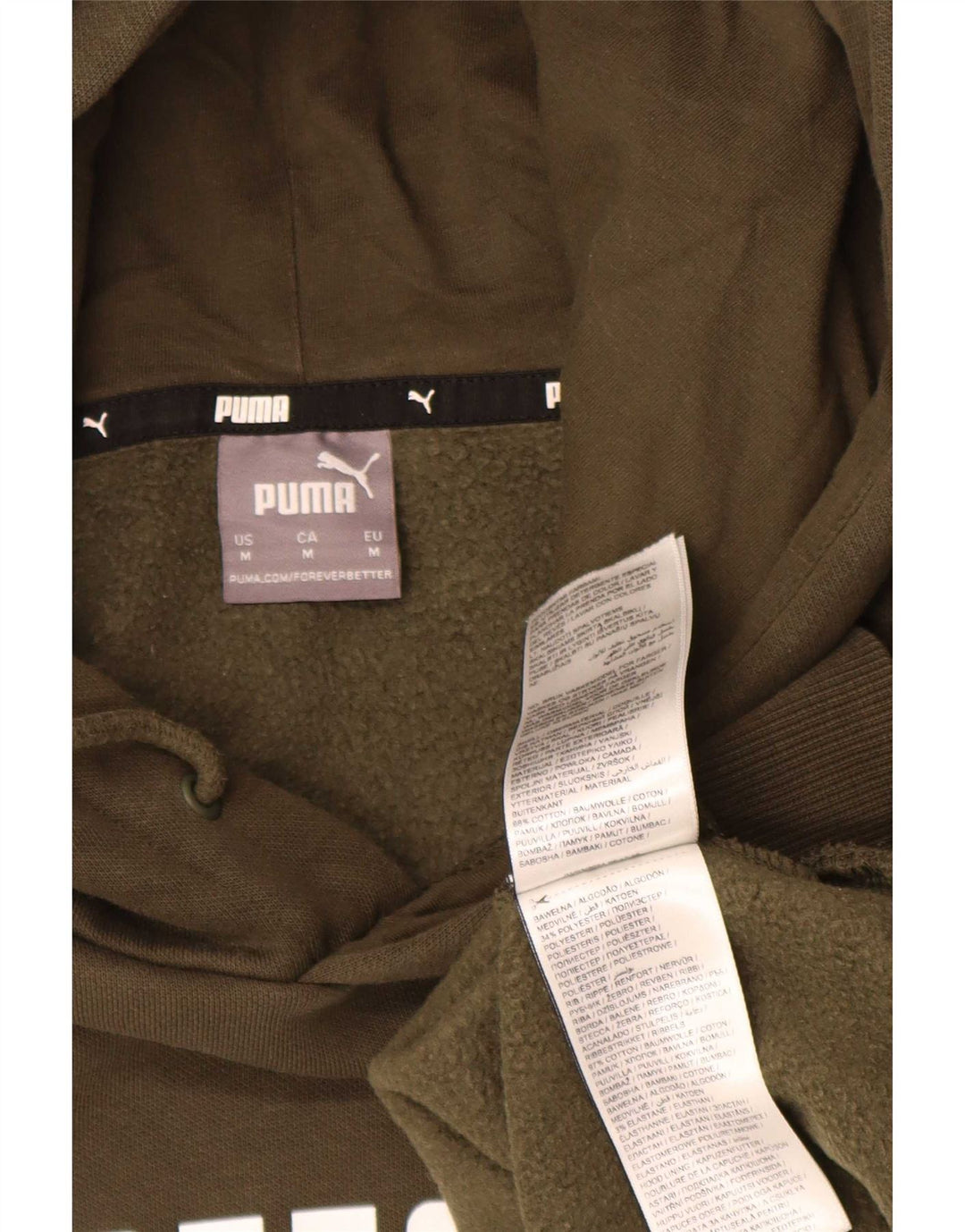 Puma Herren Grafik-Hoodie-Pullover aus mittlerer Khaki-Baumwolle