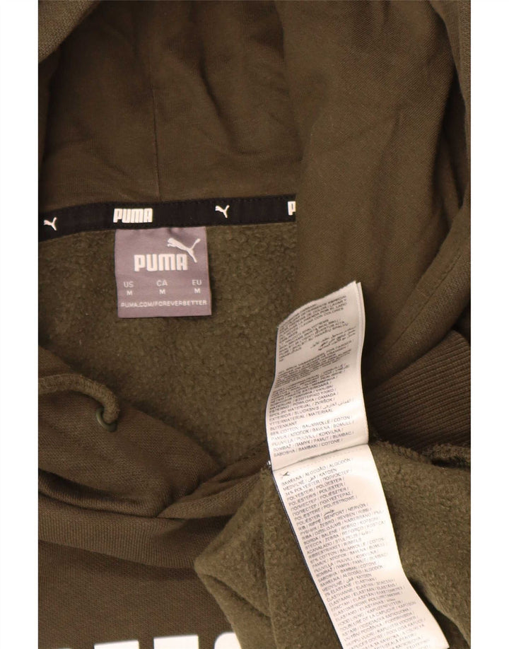 Puma Herren Grafik-Hoodie-Pullover aus mittlerer Khaki-Baumwolle