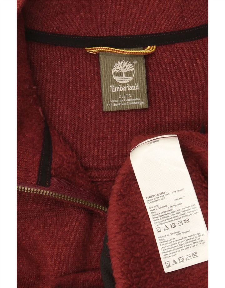 Timberland Herren-Trainingsanzug-Oberteil, Jacke, XL, Burgunderrot, Polyester