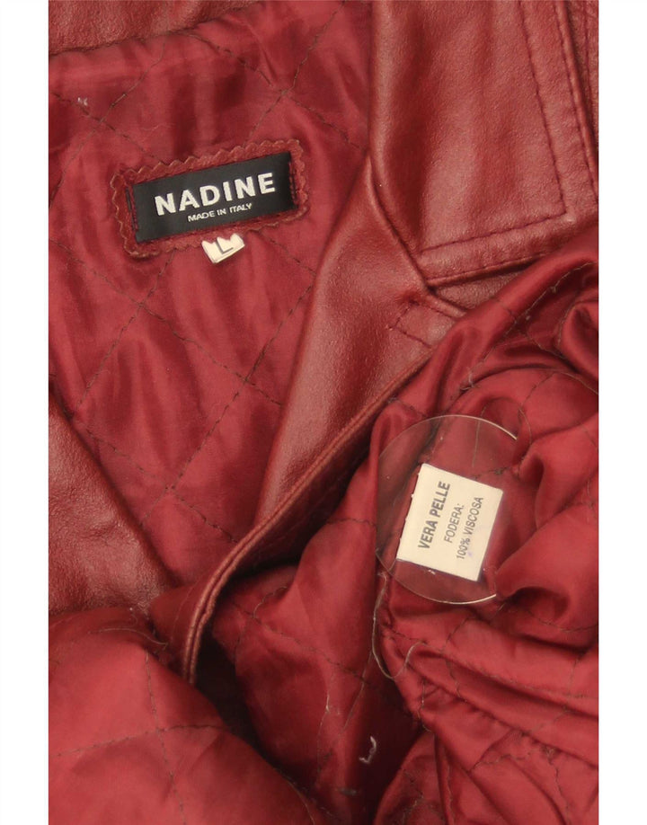 Nadine Damen Ledermantel UK 14 Großes rotes Leder