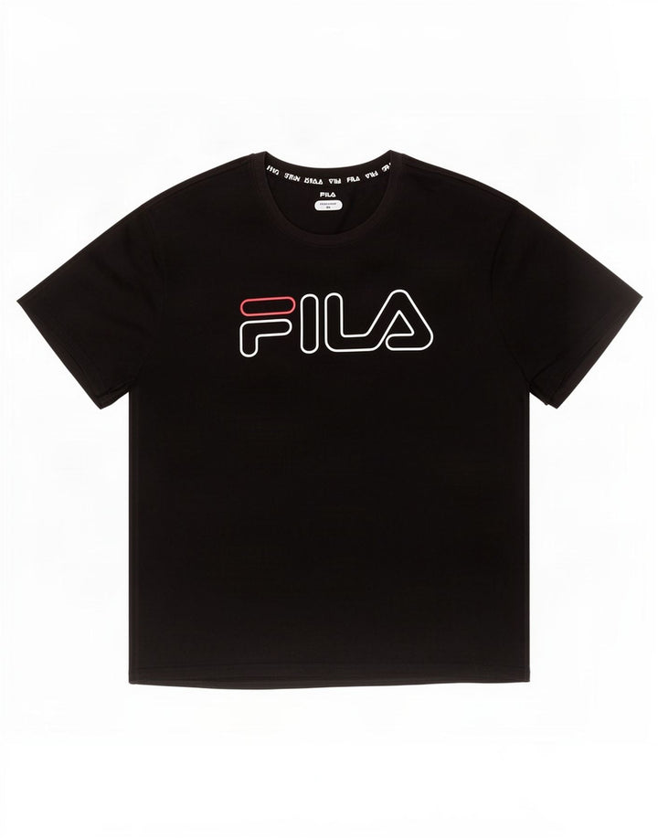 Fila Herren Grafik T-Shirt Top 2XL Schwarz Polyester