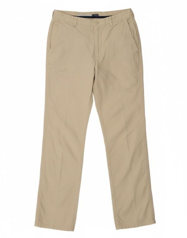 Trussardi Damen gerade Chinohose IT 46 Large W28 L32 Beige Baumwolle