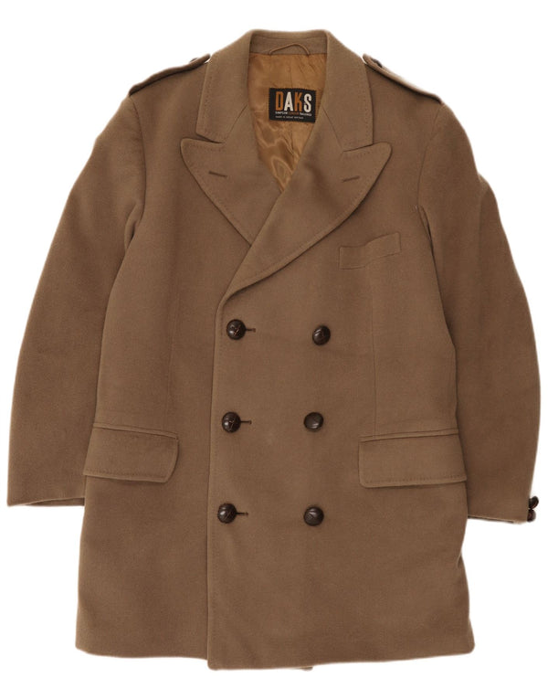 Dack's Herren-Militär-Zweireihermantel UK 42 XL Braune Schurwolle