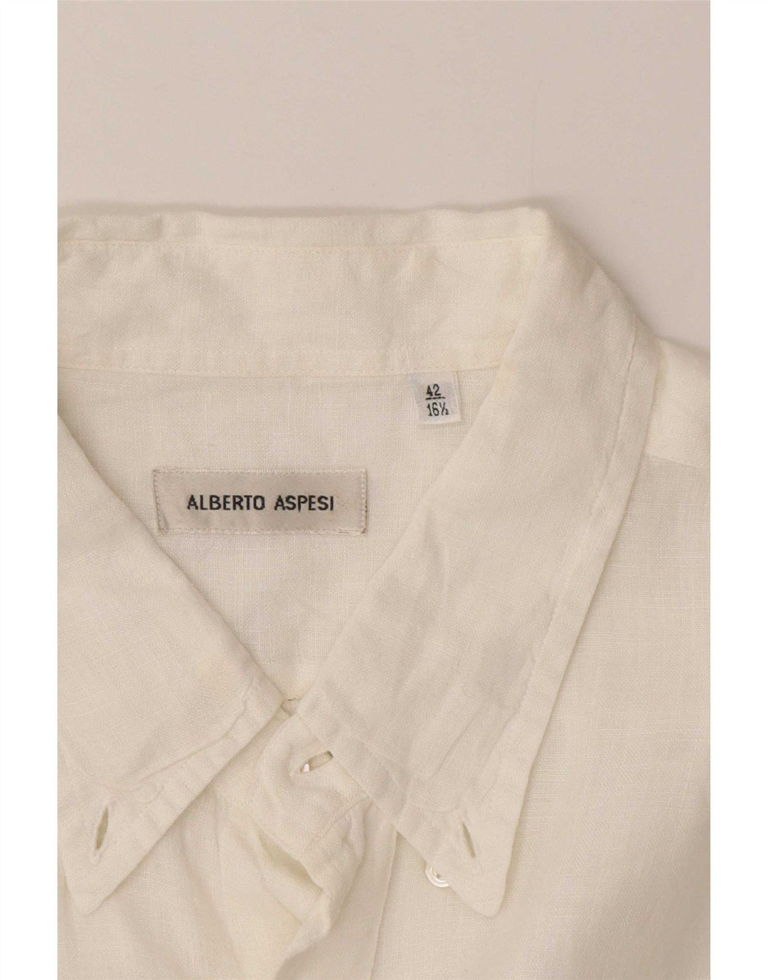 Alberto Aspesi Herrenhemd Größe 42 16 1/2 Large Weiß
