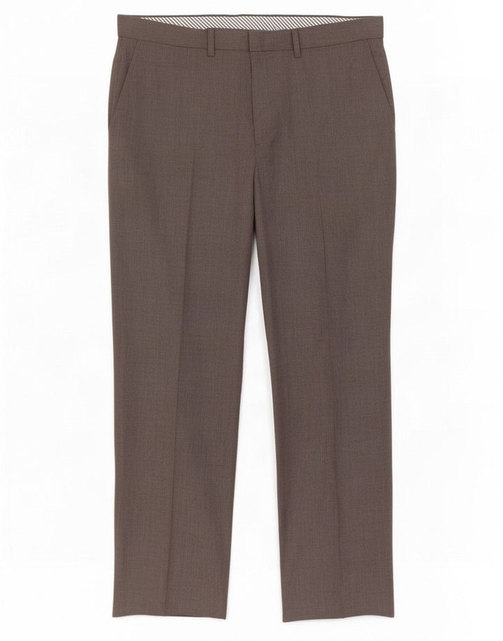 Gerade Herren-Anzughose von Marks & Spencer, W36, L31, braune Wolle