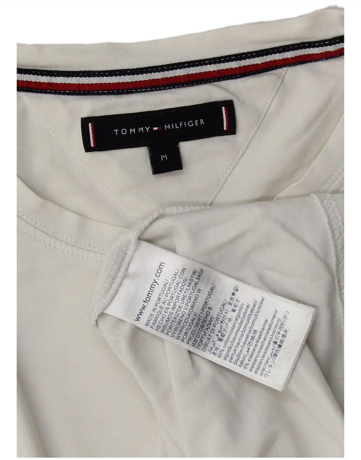Tommy Hilfiger Herren T-Shirt Top aus mittelweißer Baumwolle
