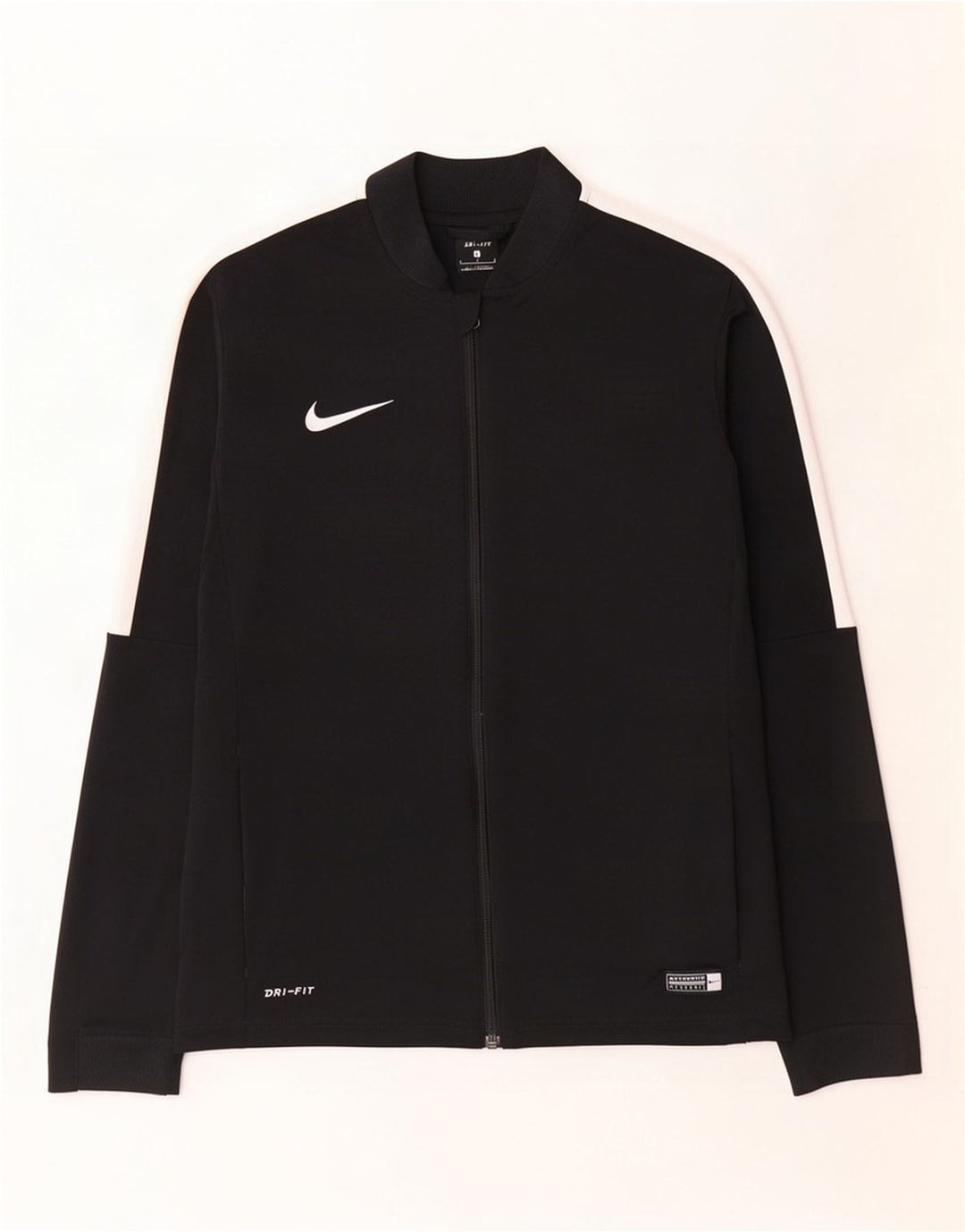 Nike Herren Dri Fit Trainingsanzug-Top-Jacke, groß, schwarzes Farbblock-Polyester