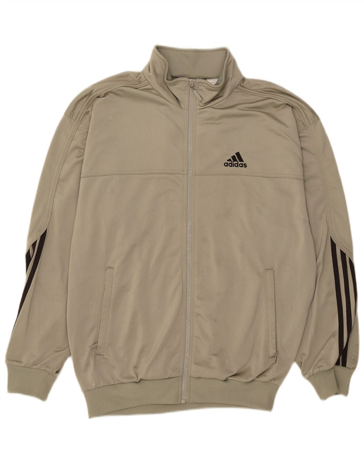 Adidas Herren Trainingsanzug Top Jacke UK 38/40 Medium Khaki Polyester