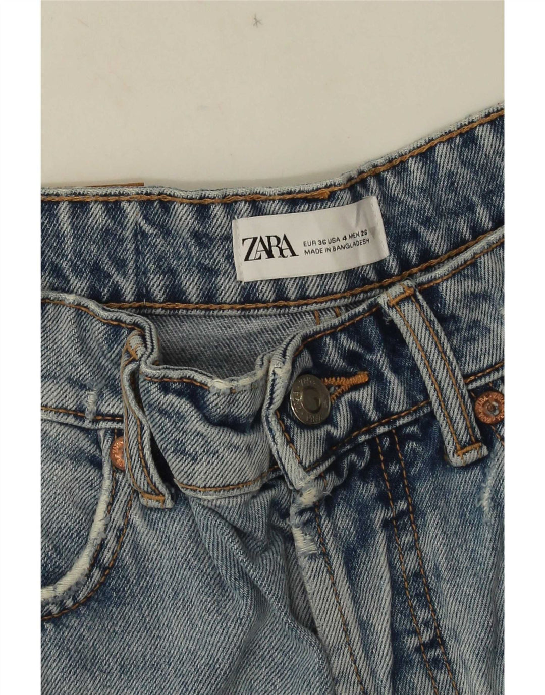 Zara Damen Denim Hotpants EU 36 XS W26 Blau
