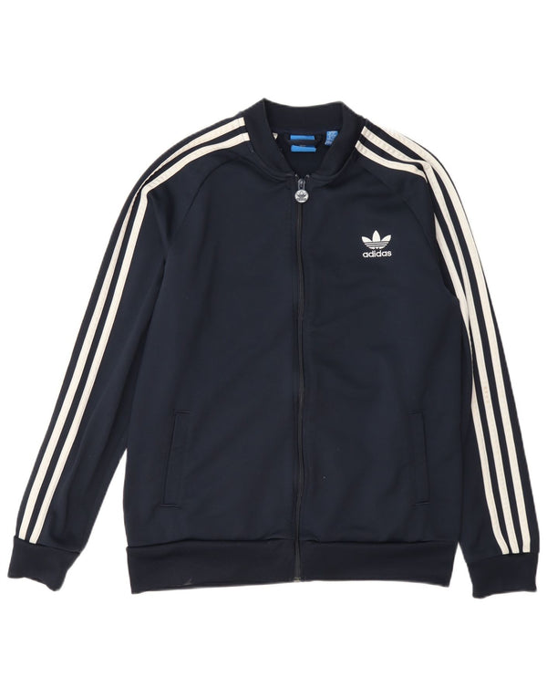 Adidas Jungen Trainingsanzug Top Jacke 15-16 Jahre Marineblau Polyester