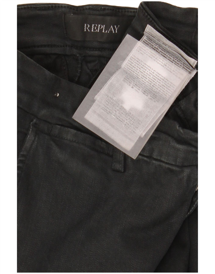 Replay Herren Zeumar Slim Jeans W29 L30 Schwarz Baumwolle