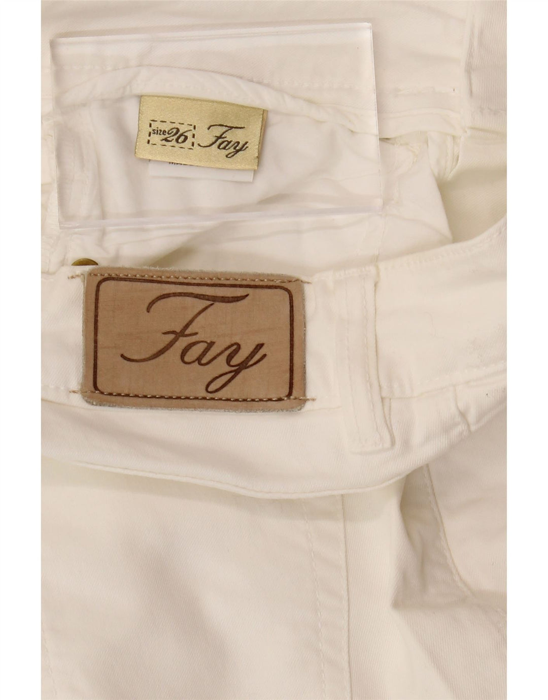 FAY Womens Slim Jeans W26 L29 White Cotton Vintage Fay and Second-Hand Fay from Messina Hembry 