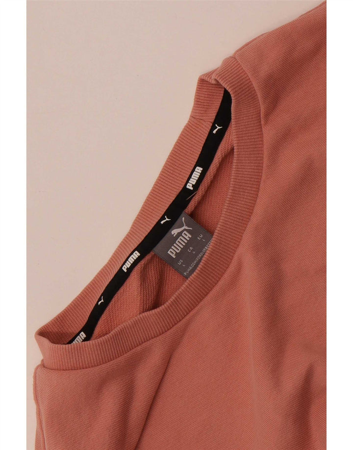 Puma Womens Graphic Sweatshirt Pullover UK 16 Large Pink Colourblock
