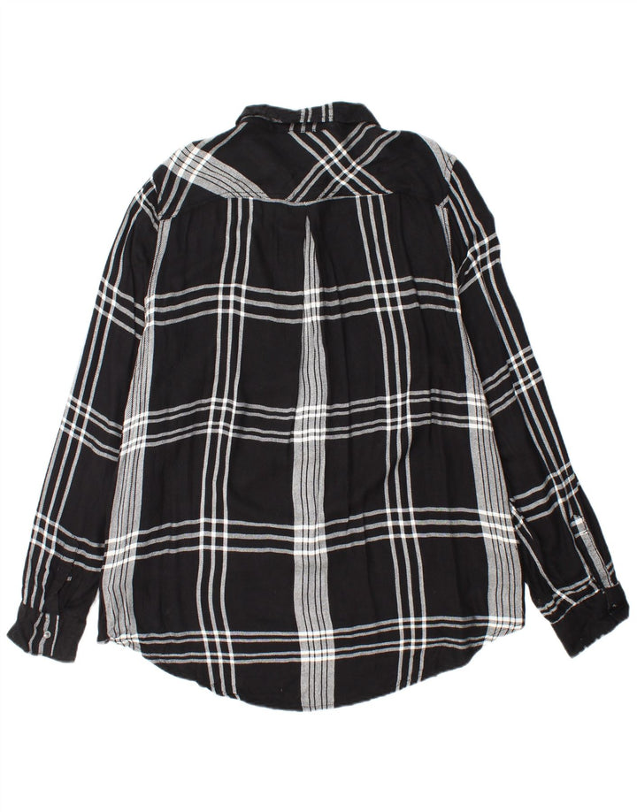 CALVIN KLEIN JEANS Damen Flanellhemd UK 18 XL Schwarz kariertes Viskose