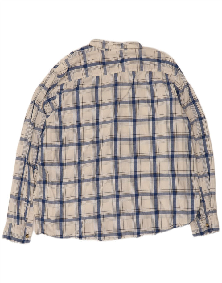 Wrangler Herrenhemd 2XL weiß kariert aus Baumwolle