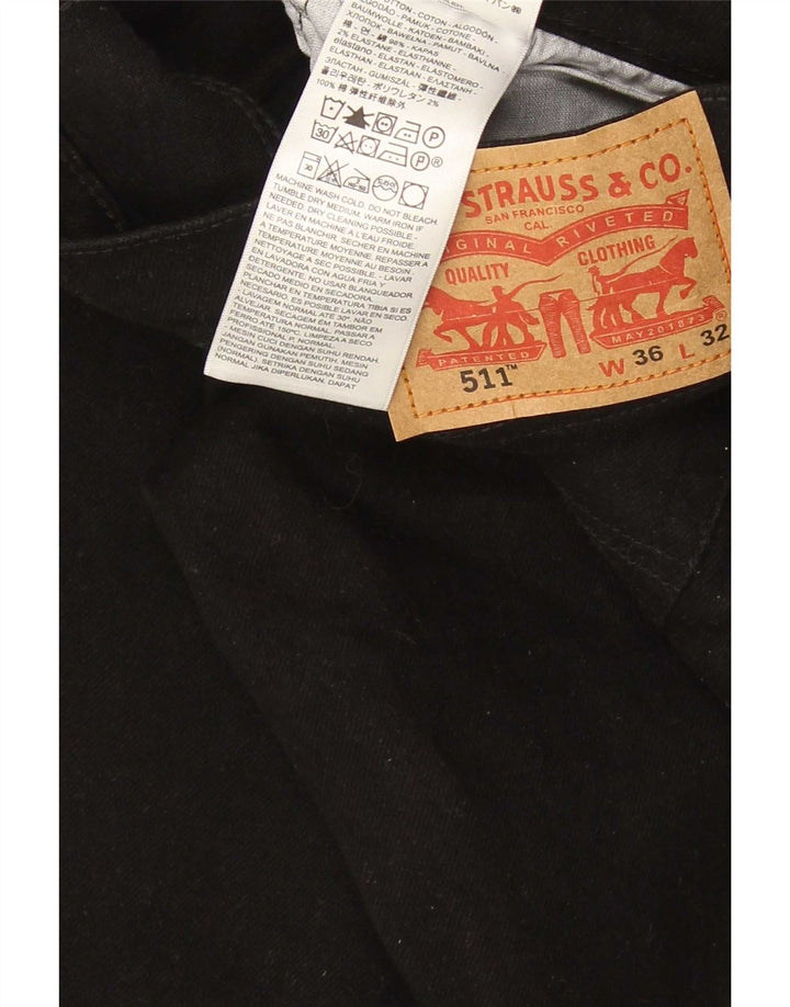Levi's Herren 511 Slim Jeans W36 L29 schwarze Baumwolle