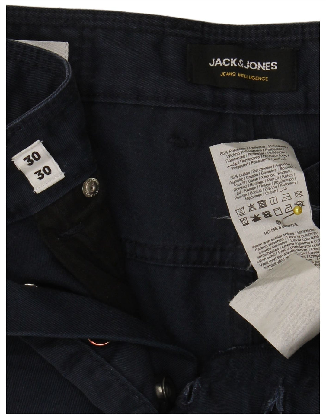Jack & Jones Gerade Freizeithose für Herren, W30, L30, Marineblau, Polyester