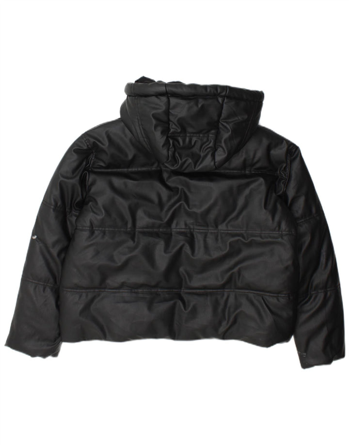 Zara Damen-Jacke mit Kapuze, lockere Passform, gepolstert, UK 10, Größe S, Schwarz, Polyester