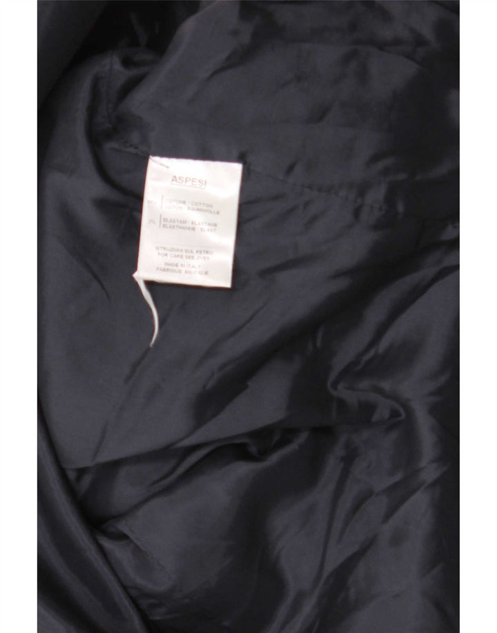 Aspesi Damen-Blazerjacke aus Cord mit 2 Knöpfen, IT 48, XL, Marineblau, Baumwolle