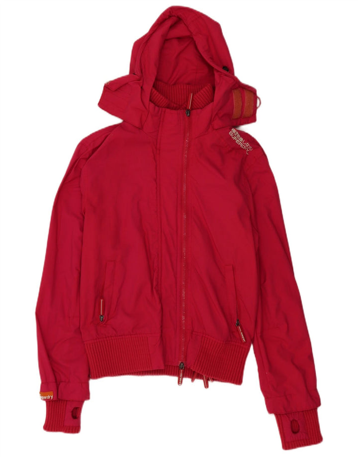 Superdry Damen-Windbreakerjacke mit grafischer Kapuze, Gr. 16, groß, rosa Nylon